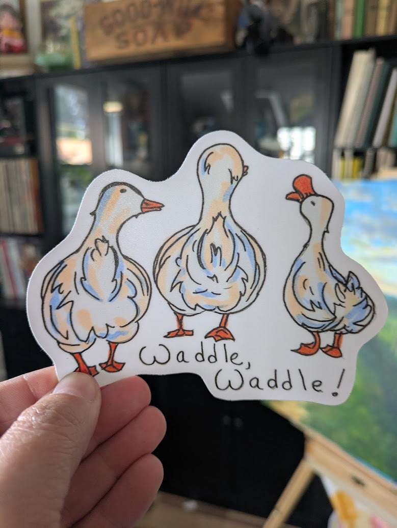 Waddle, Waddle! - Duck Vinyl Sticker