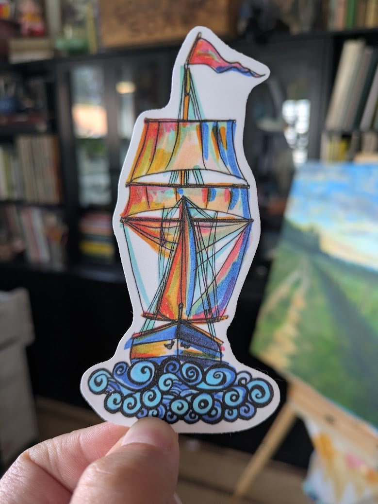 Set Sail- Stickerdoodle Tall Ship Vinyl sticker