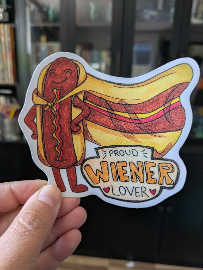 Proud Wiener Lover- Hot Dog Stickerdoodle Vinyl Sticker